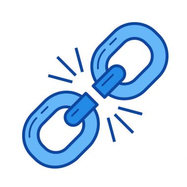 Kırık link satırı simgesi.