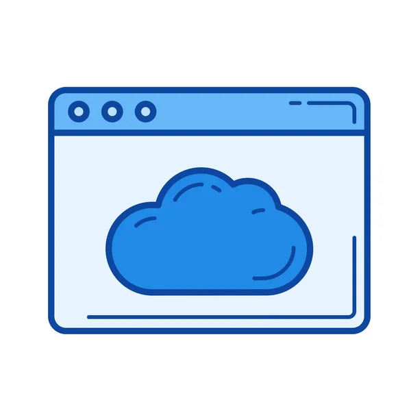 Cloud opslaglijn pictogram. — Stockvector