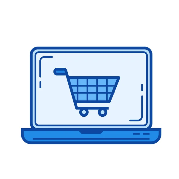 Ícone de linha de compras online. —  Vetores de Stock