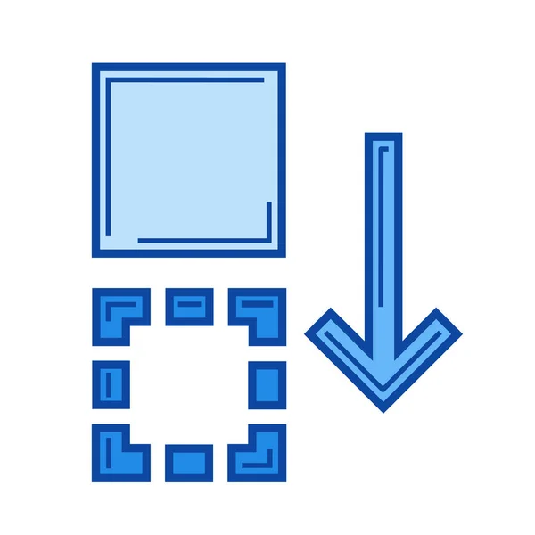Déplacer vers le bas icône de ligne . — Image vectorielle