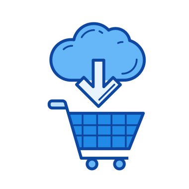 Çevrimiçi alışveriş hattı simgesi.