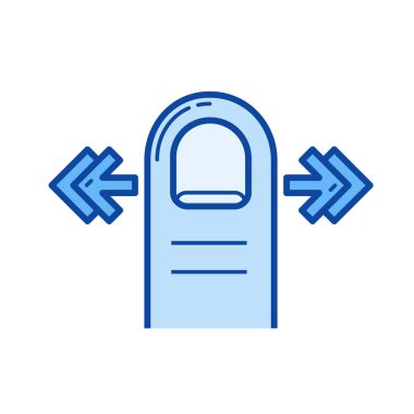 Bir parmak yatay kaydırma satırı simgesi.