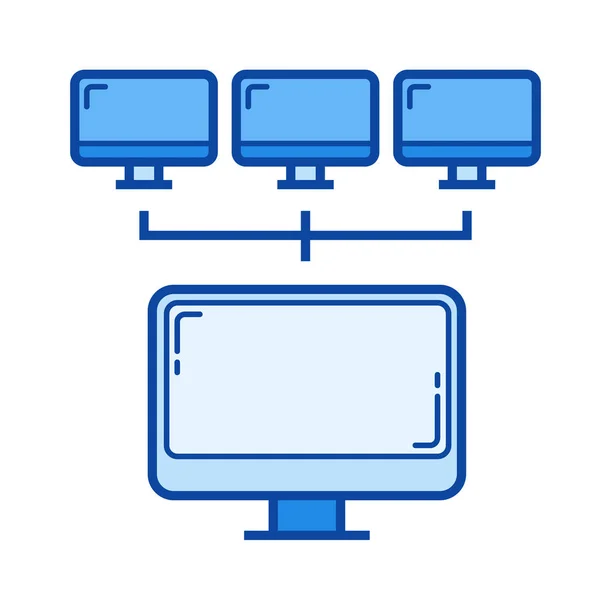 Computer network line icon. — Stock Vector