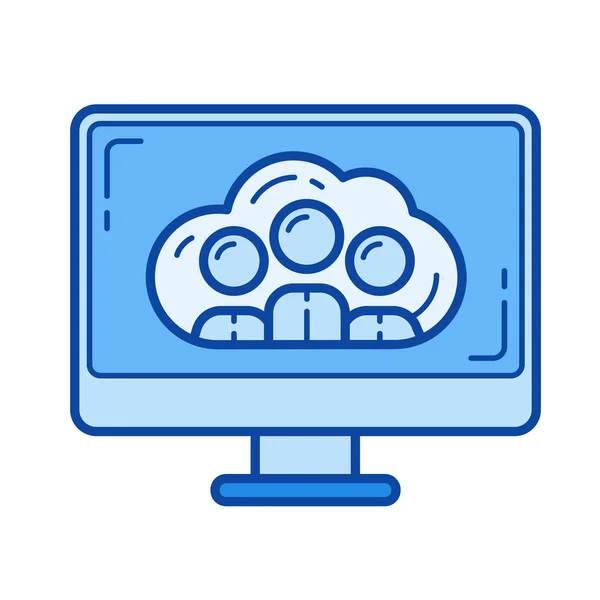 Cloud computing line icon. — Stock Vector