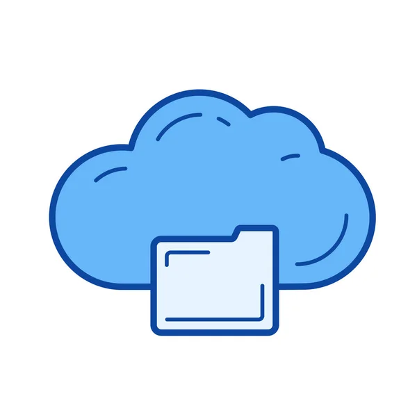 Icône de ligne de stockage Cloud. — Image vectorielle