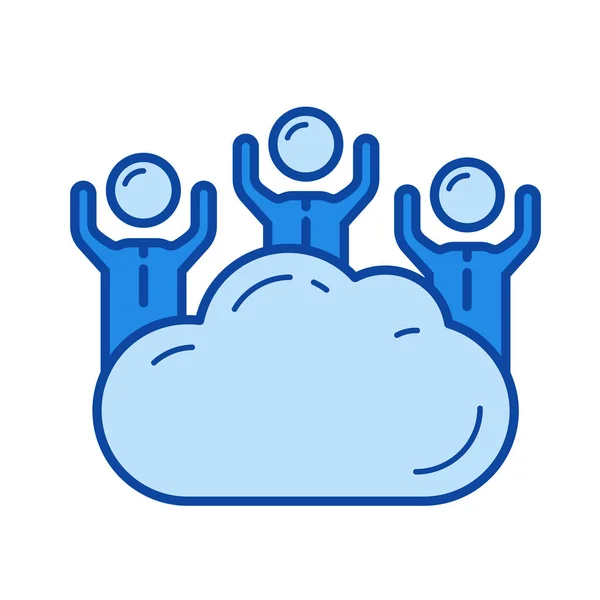 Icône de ligne d'accès Cloud . — Image vectorielle