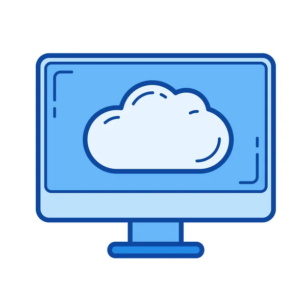 Icono de línea de tecnología Cloud . — Archivo Imágenes Vectoriales