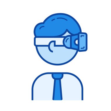 Artırılmış gerçeklik gözlüğü çizgisi simgesi.