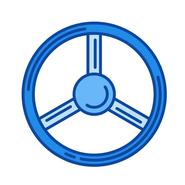 Steering wheel line icon. — Stock Vector