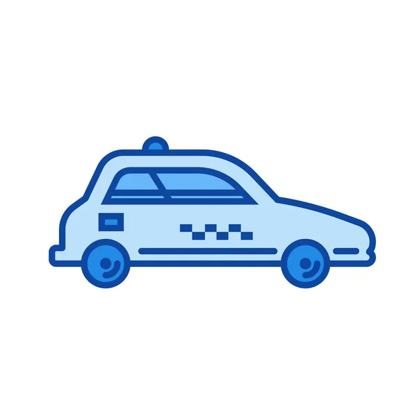 Taxi bil linje ikon. — Stock vektor