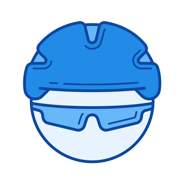 Bicycle helmet line icon. — Stock Vector