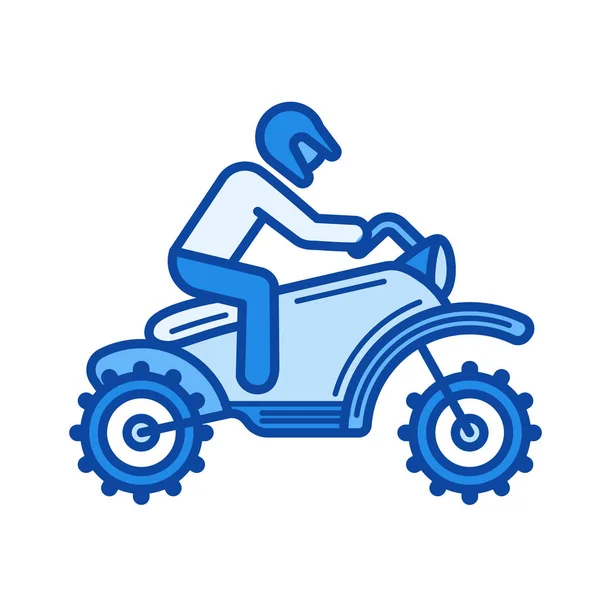 Kruis motorfiets lijn pictogram. — Stockvector