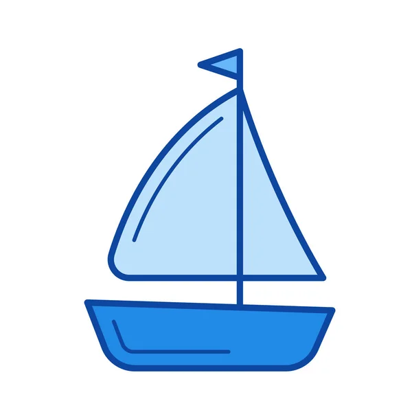 Zeilen schip lijn pictogram. — Stockvector