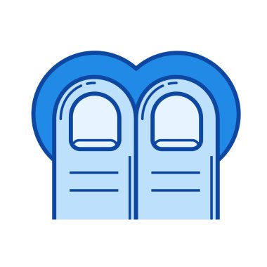 İki parmak dokunun satırı simgesi.