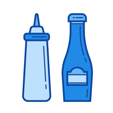 Ketçap ve hardal satırı simgesi.