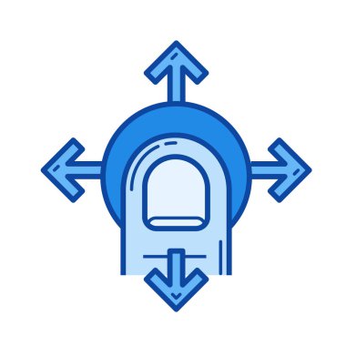 Bir parmak gezinti satırı simgesi.