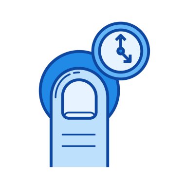 Bir parmak dokunun ve basılı tutun satırı simgesi.