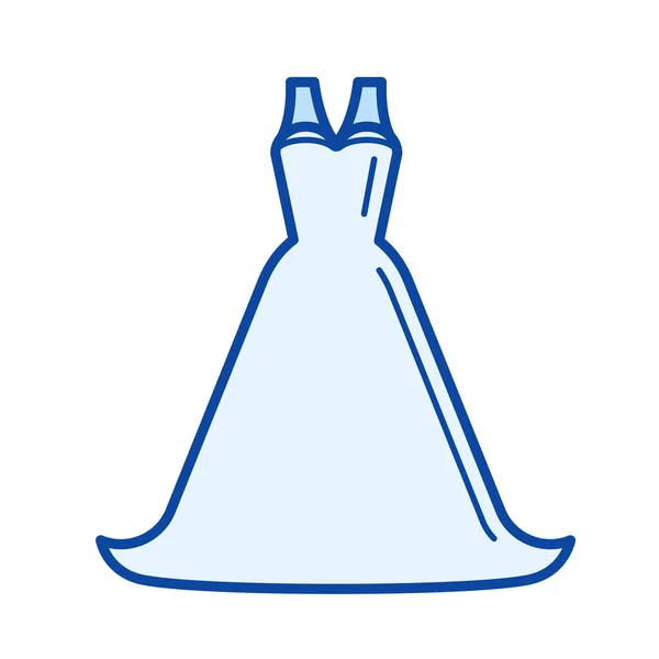 Vestido de novia línea icono . — Vector de stock