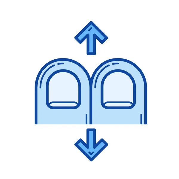 Icône de ligne de défilement à deux doigts . — Image vectorielle