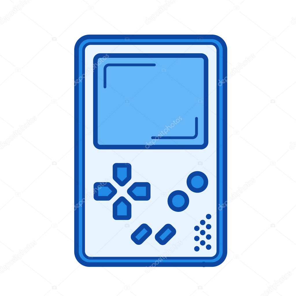 Game console line icon.
