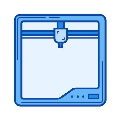 Üç D Yazıcı satırı simgesi.