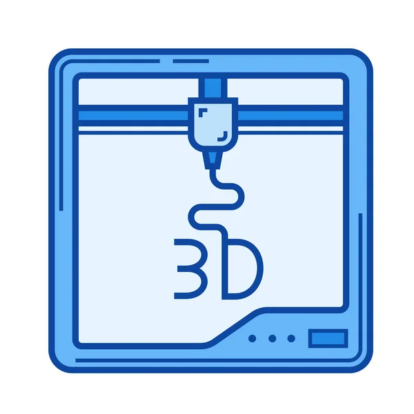 Three D print line icon. — Stock Vector