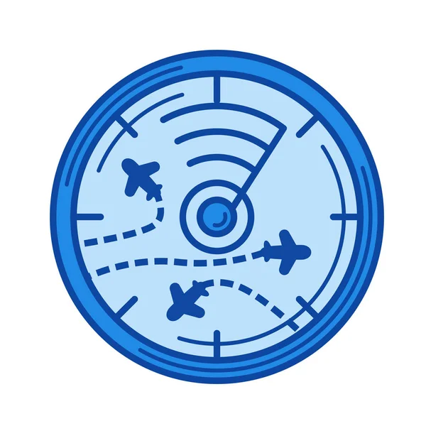 Icona linea radar di volo . — Vettoriale Stock