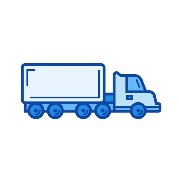 Lading vrachtwagen lijn pictogram. — Stockvector