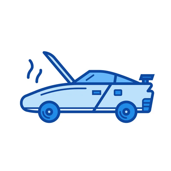 Icono de línea de coche roto . — Vector de stock
