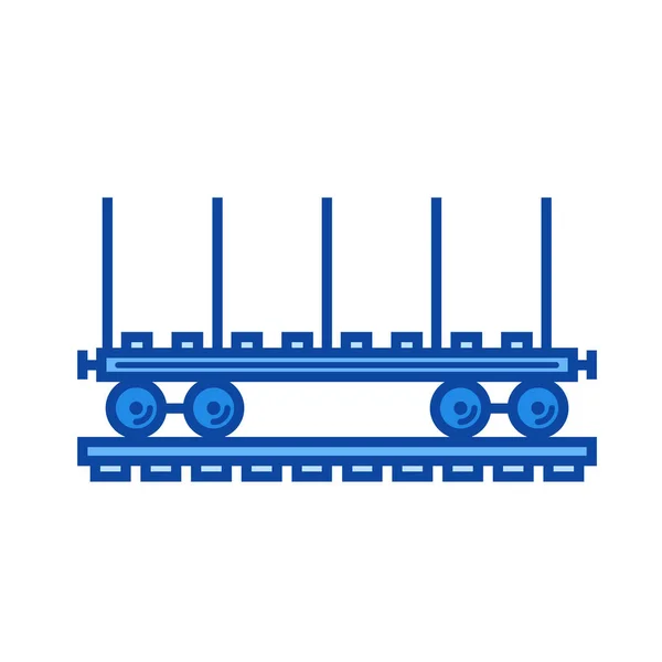 Railroad flat auto lijn pictogram. — Stockvector