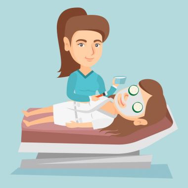 Kadın kozmetik güzellik salonu yordamda sırasında