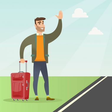 Otostop çanta Beyaz delikanlı.