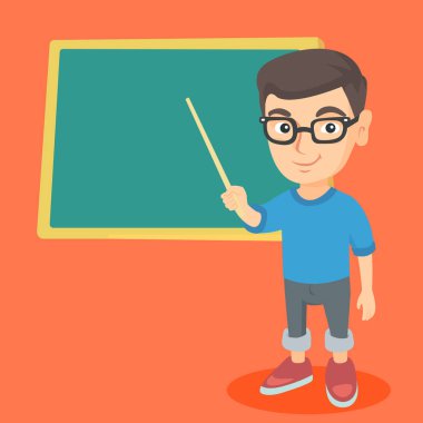 Beyaz öğrenci blackboard işaret.