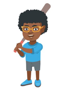 Beyzbol oynayan genç Afro-Amerikan çocuk.