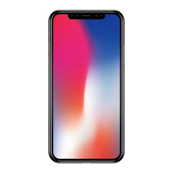 Apple iPhone X aislado sobre fondo blanco. Ilustración vectorial realista . — Vector de stock