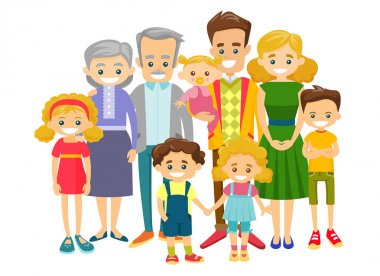 Mutlu aile gülümseyen Kafkas genişletilmiş.