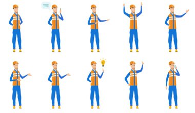 Beyaz Oluşturucusu vektör çizimler set.