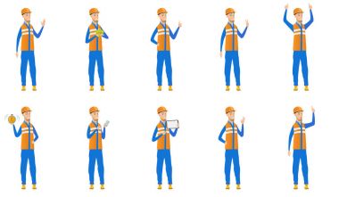 Beyaz Oluşturucusu vektör çizimler set.