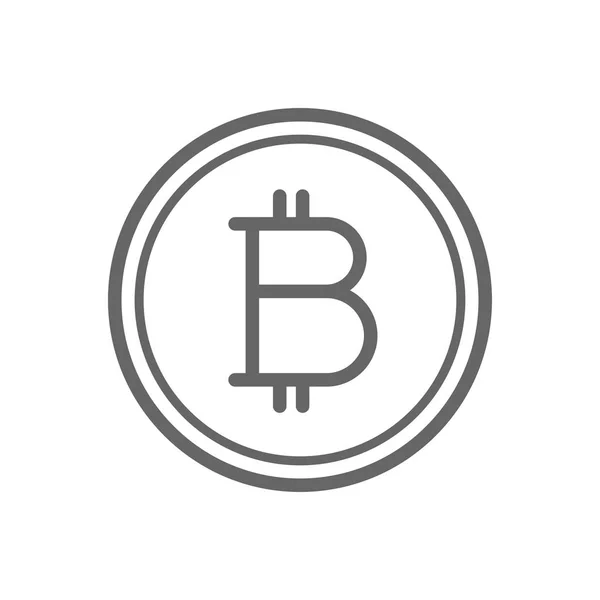 Bitcoin coin ligne icône . — Image vectorielle