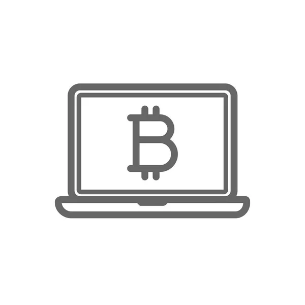 Bitcoin cryptocurrency in de koude opslag flash belangrijke stationspictogram. — Stockvector