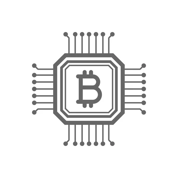 Bitcoin blockchain lijn pictogram. — Stockvector