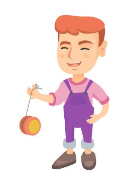 Beyaz çocuk Yo-yo ile oynamak.