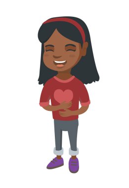 African-american cheerful girl laughing. clipart