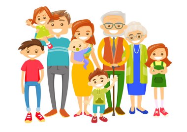 Mutlu aile gülümseyen Kafkas genişletilmiş.