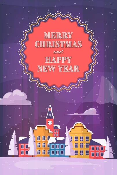 Vidám karácsonyi és boldog új évet kártya, poszter. — Stock Vector