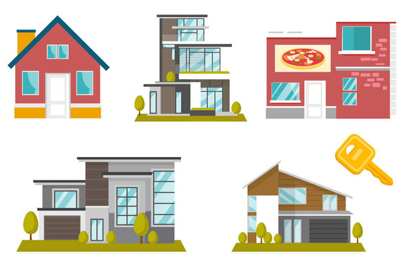 Набор векторных иллюстраций для домов
.