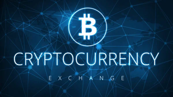 Cryptocurrency exchange futuristic hud banner. — Stock Photo, Image
