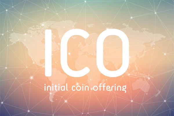 ICO initial coin offering banner. — Stock Vector