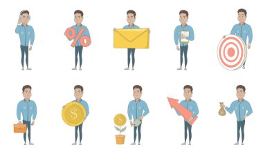 İspanyol işadamı vektör çizimler set.