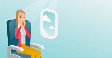 Aerophobia acı genç Kafkas kadın.